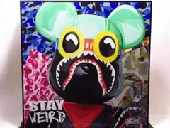 【新品 No 376】 ポップアートパネル ベアブリック WEIRD