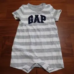 baby GAP　白✕グレー　ボーダーロンパース　6〜12months