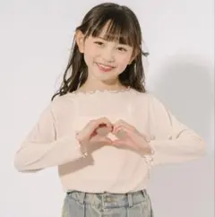 アーバンチェリー　メロウリブトップス　150 シアー素材　ロンT カットソー