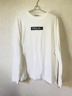 MILKFED. ボックスロゴ　ホワイト 長袖　Tシャツ