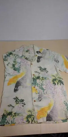 希少 M品番 SUN SURF サンサーフ 和柄 アロハシャツ M 錦鯉 藤の花のサムネイル
