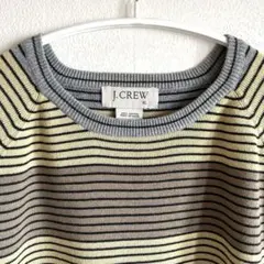 【XL】J.CREW マルチボーダー　コットンニット　セーター　クールネック