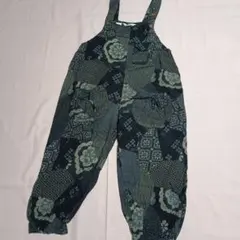 琉璃の路 パッチワーク柄 サロペット パンツ