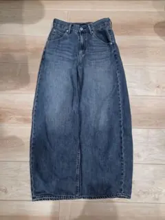 UNIQLOバギーカーブジーンズ/サイズ24丈短め/67Blue