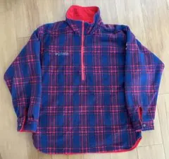 Columbia フリース 青・赤チェック柄