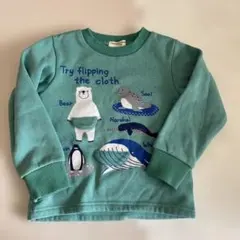 動物プリント ターコイズ トレーナー