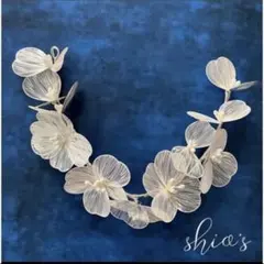 美品　ウエディング　ヘッドドレス　シルバー　フラワー