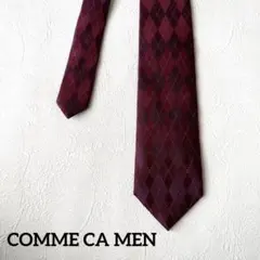 美品✨コムサメン ネクタイ ボルドー チェック シルク 日本製
