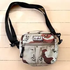 X-girl ショルダーバッグ ベージュ カモフラ柄