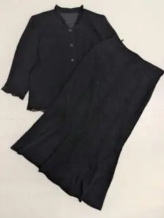 サマーブラック フォーマル スカートスーツ セットアップ 礼服 喪服