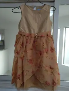 キャサリンコテージ 子供用 花柄 ワンピース ベージュ ピンク140