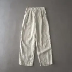 conte リネン100% デニムライク タック ワイドパンツ - メルカリ