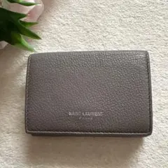 サンローラン 三つ折り財布 タイニーウォレット グレージュ
