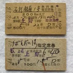 名鉄旧瀬戸線（廃線）硬券乗車券 大津町→土居下 昭和51年 2枚セット