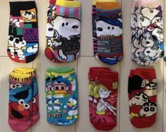 スヌーピー・エルモ・しんちゃんソックス8足セット