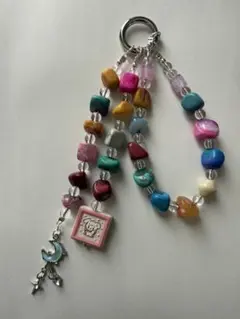 カラフルビーズの携帯ストラップセット