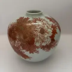 九谷焼 牡丹花瓶 木箱入り