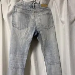 mnml ライトブルー ダメージデニムパンツ