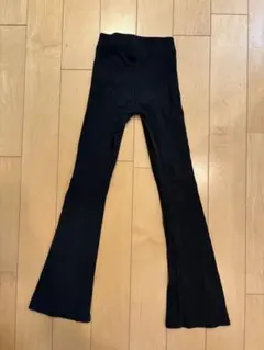 ZARA ブラック リブ　フレア　レギンス