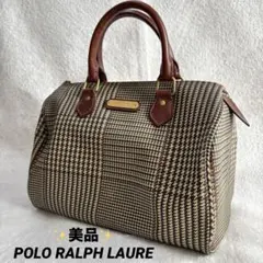 ✨️美品✨️ ポロラルフローレン 千鳥格子柄 ミニボストンバッグ PVCレザー