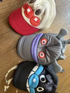アンパンマン　キャップ　3個セット　バイキンマン　だだんだ