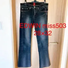 EDWIN miss503　デニム　ブーツカット　ブラック　28×32
