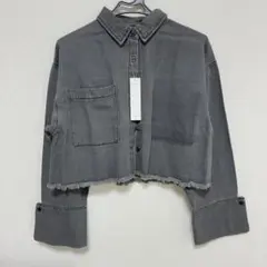 新品タグ付き　デニムビックカフスショートシャツ　　クロップド丈 デニムジャケット