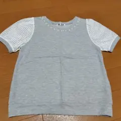 CLEF DE SOL 半袖カットソー パール調装飾 Mサイズのサムネイル