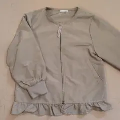 薄手　ノーカラー　アウター　羽織り　ジャケット　120
