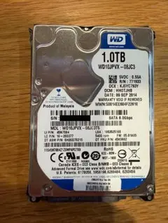 状態良好！WD 1.0TB 内蔵型HDD WD10JPVX-08JC3T5のサムネイル
