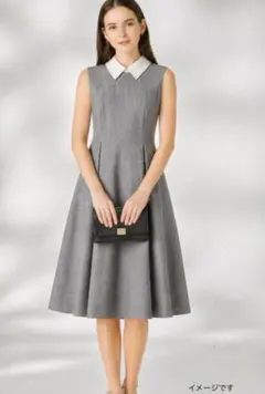 FOXEY　フォクシー　襟　さらさらウール　ワンピース　38　美品のサムネイル