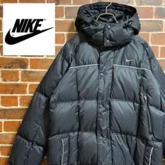 ナイキ NIKE ダウンジャケット 刺繍ロゴ ビッグシルエット フード脱着 古着