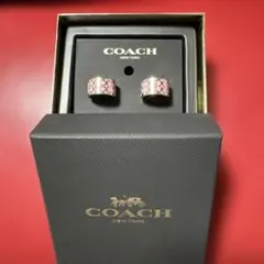 COACH シグネチャー フープピアス ピンクのサムネイル