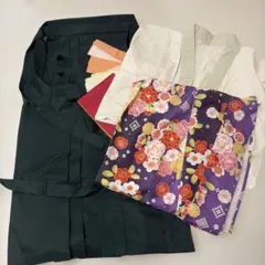 値下げ 小学生卒業式 袴 赤・紺 花柄 150cm - メルカリ