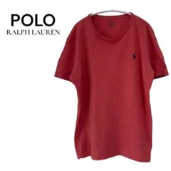 【古着】POLO RALPH LAUREN 赤 クルーネック Tシャツ L