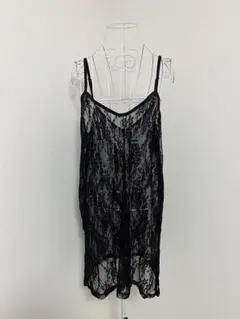 キャミワンピース　レース　ブラック　Lサイズ