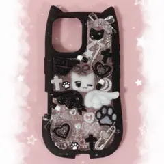 iPhone16 ケース デコ電 地雷系 量産型 平成女児 埋めつくし 現品 ⑭