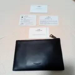 COACH ブラック レザー ポーチ