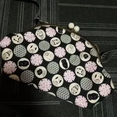 猫と花のがま口ショルダーバッグ