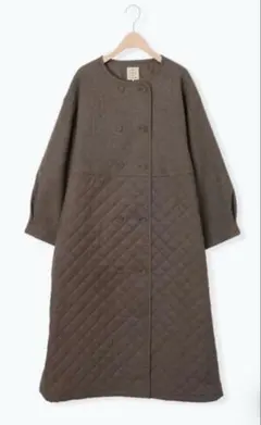 サマンサモスモス メルトン切替キルティングコート　ブラウン　SM2コート