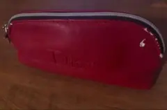 Dior 赤 レザー調ポーチ