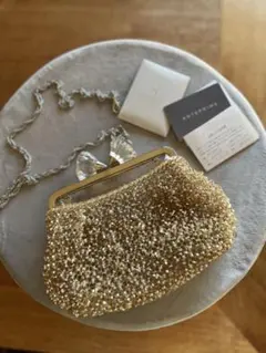 【美品】ANTEPRIMA ゴールド クラッチバッグ　2種類取外しチェーン付き