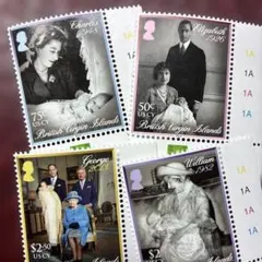 77129セール現品限　外国切手　英領ヴァージン諸島発行エリザベス女王4種揃