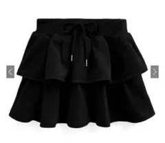 GRL インパン裏地付きティアードスウェットミニスカート ブラック［pm596］