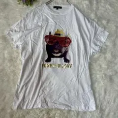 【デュアルビュー】XL フレンチブルドッグ 半袖Tシャツ 白 犬 綿100%のサムネイル