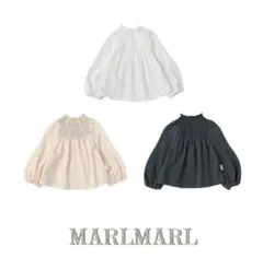 ホワイト 長袖ブラウス シンプル　70-90cm