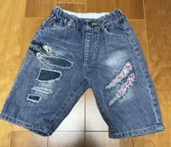 ブリーズ⭐︎ダイナソーハーフデニムパンツダメージ加工120