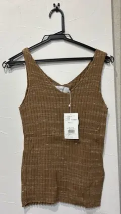 ❁新品未使用品❁　アズール　リブタンクトップ　ブラウン　ベージュ