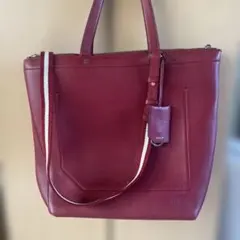 BALLY バーガンディ レザートートバッグ