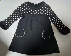 Shirley Temple黒白水玉切り替えワンピース 120cm